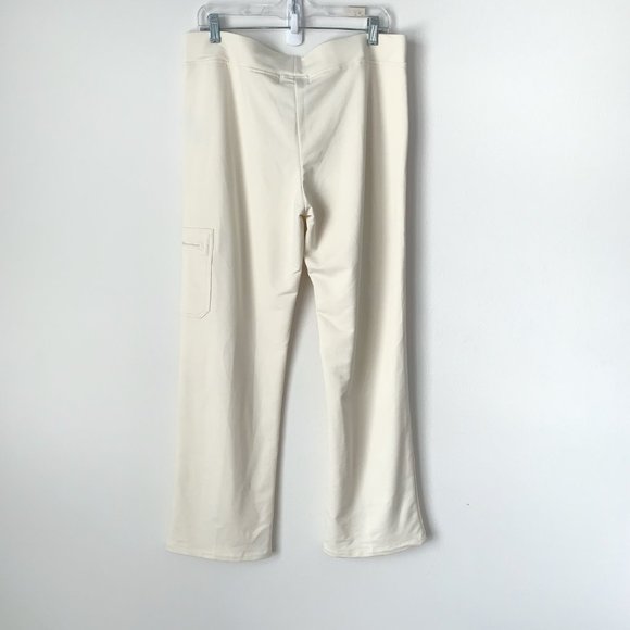 Lauren Ralph Lauren Fitness 2 Pants Women’s Large Cream Pockets Pull On Leisure - Picture 3 of 12